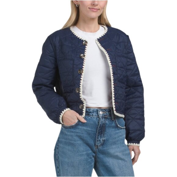 RACHEL ZOE Solid Reversible Jacket With Crochet Lace Edging - Picture 3 of 3